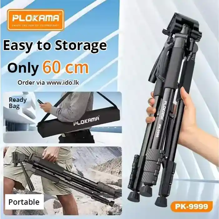 PLOKAMA PK-9999 2.1M Camera Tripod with Mobile Phone Holder